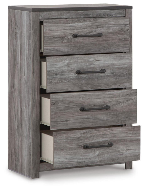 Bronyan Dark Gray Panel Bedroom Set angled view