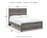 Bronyan Dark Gray Panel Bedroom Set dimension view