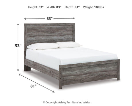 Bronyan Dark Gray Panel Bedroom Set dimension view