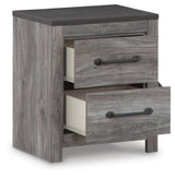 Bronyan Dark Gray Panel Bedroom Set angled view