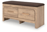 Kinlanni Tan/Brown Bedroom Storage Bench