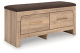 Kinlanni Tan/Brown Bedroom Storage Bench