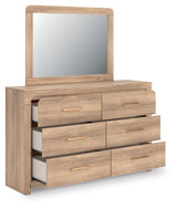 Kinlanni Tan Upholstered Platform Bedroom Set angled view