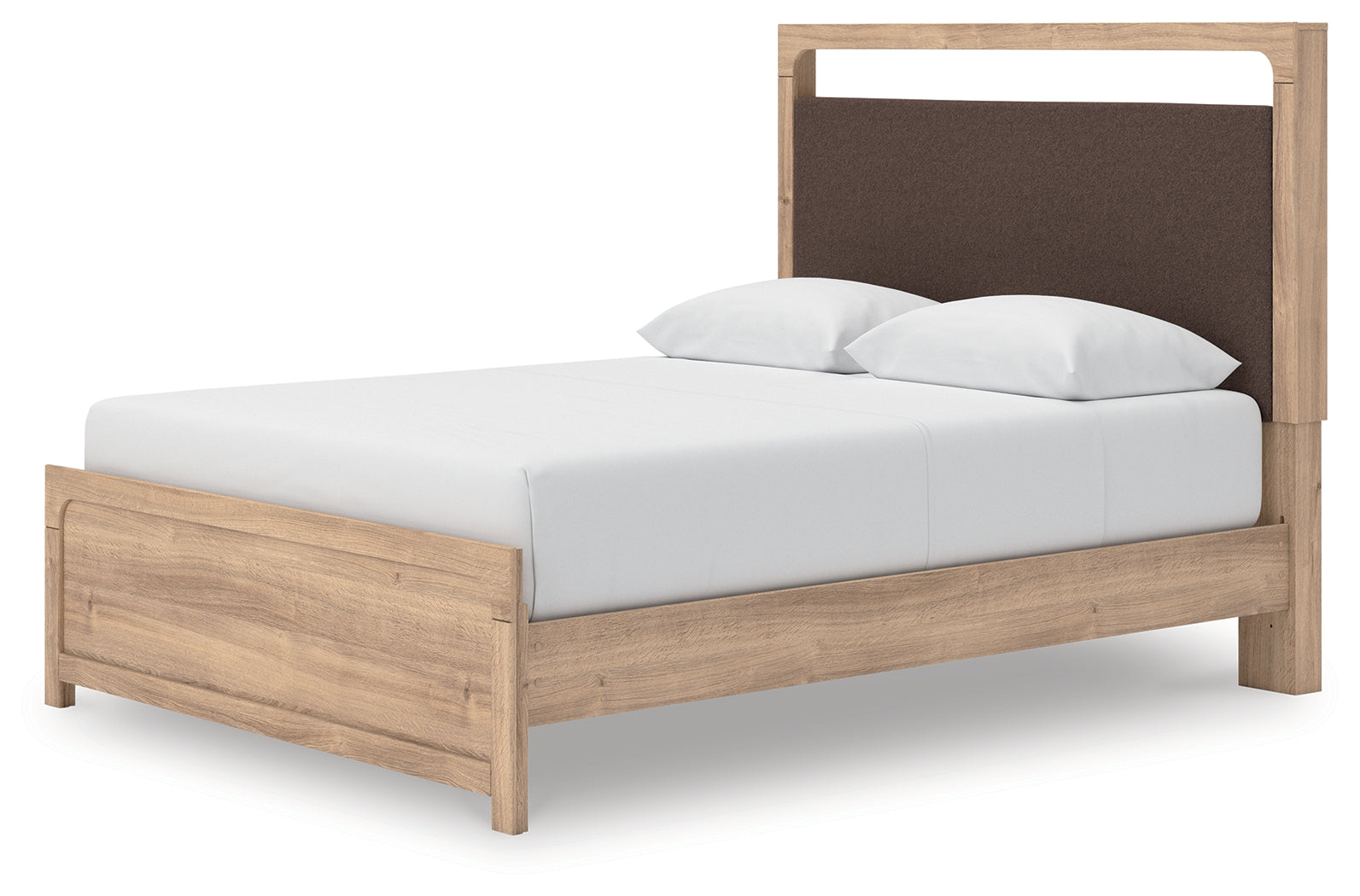 Kinlanni Tan Queen Upholstered Platform Bed