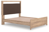 Kinlanni Tan Queen Upholstered Platform Bed