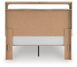 Kinlanni Tan Queen Upholstered Platform Bed