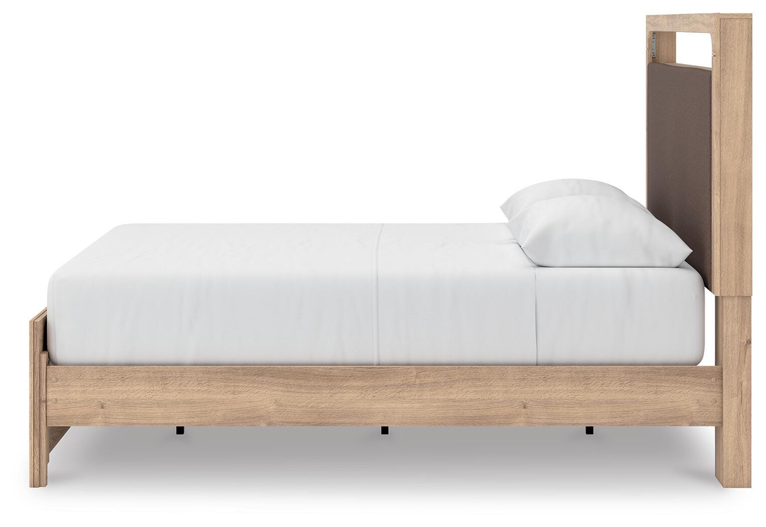 Kinlanni Tan Upholstered Platform Bedroom Set view 7