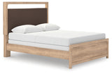 Kinlanni Tan Queen Upholstered Panel Bed