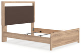 Kinlanni Tan Queen Upholstered Panel Bed