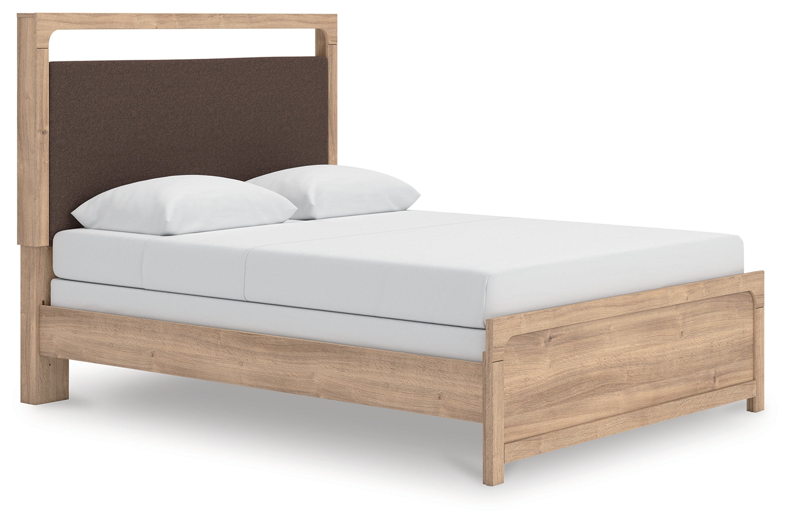 Kinlanni Tan Queen Upholstered Panel Bed