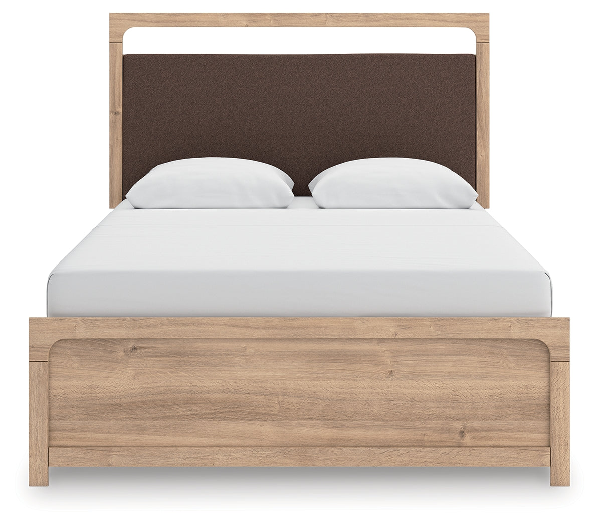 Kinlanni Tan Queen Upholstered Panel Bed