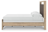 Kinlanni Tan Queen Upholstered Panel Bed