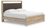 Kinlanni Tan King Upholstered Platform Bed