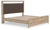 Kinlanni Tan King Upholstered Platform Bed