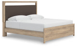 Kinlanni Tan King Upholstered Platform Bed