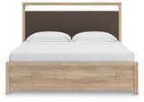 Kinlanni Tan King Upholstered Platform Bed