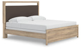 Kinlanni Tan King Upholstered Panel Bed