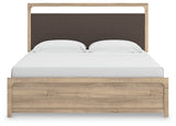 Kinlanni Tan King Upholstered Panel Bed