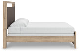 Kinlanni Tan King Upholstered Panel Bed
