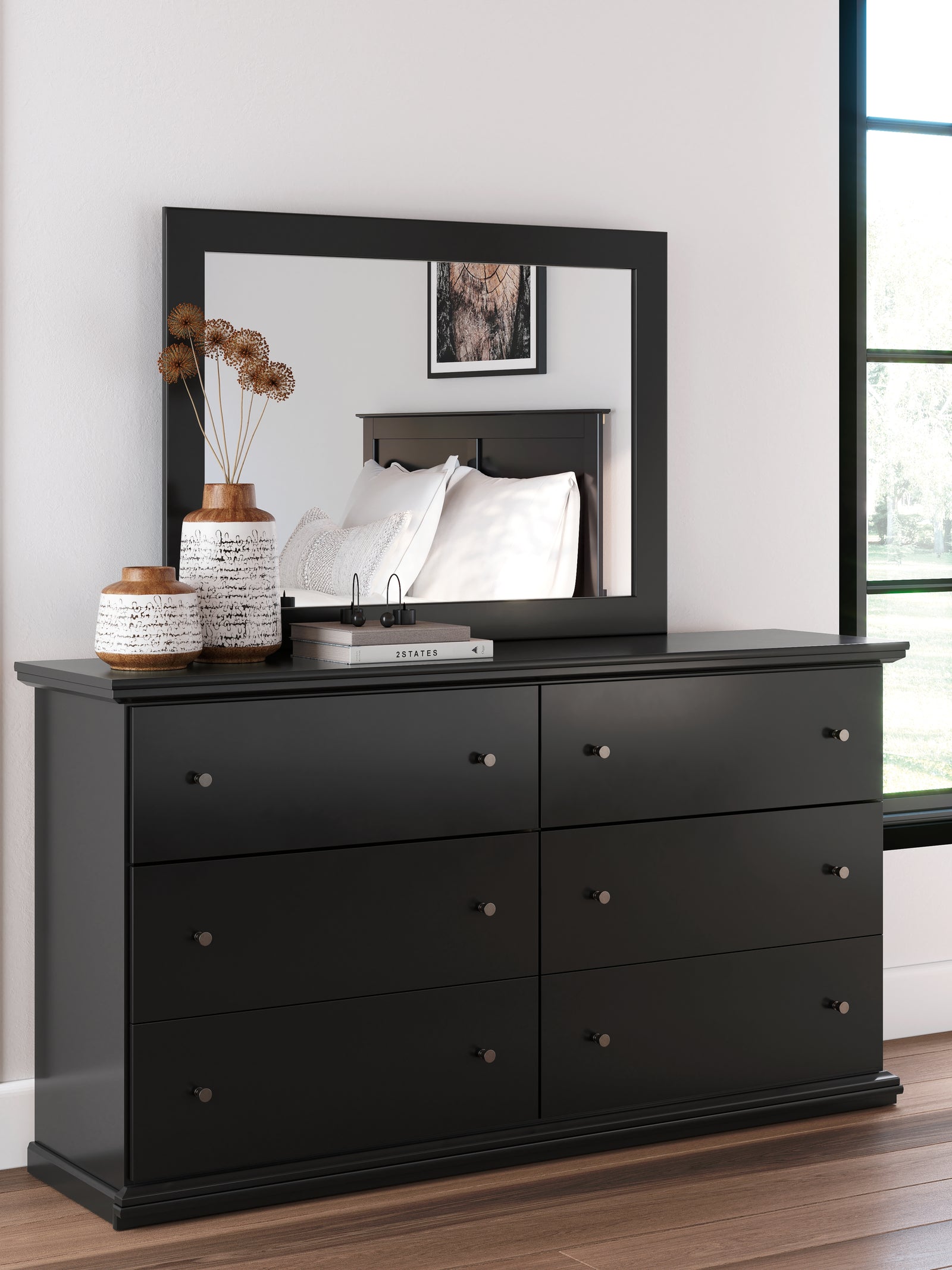 Maribel Black Dresser And Mirror