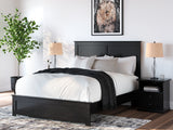 Maribel Black Queen Panel Bed