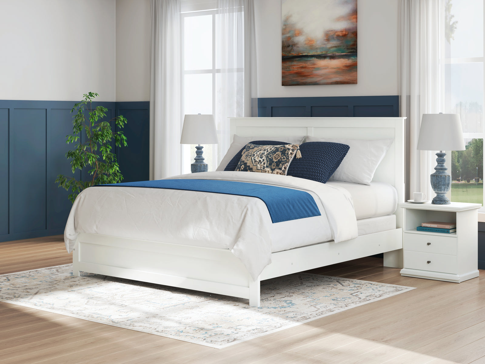 Bostwick Shoals White King Panel Bed