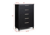 Kara Black White 6 Drawers Dresser