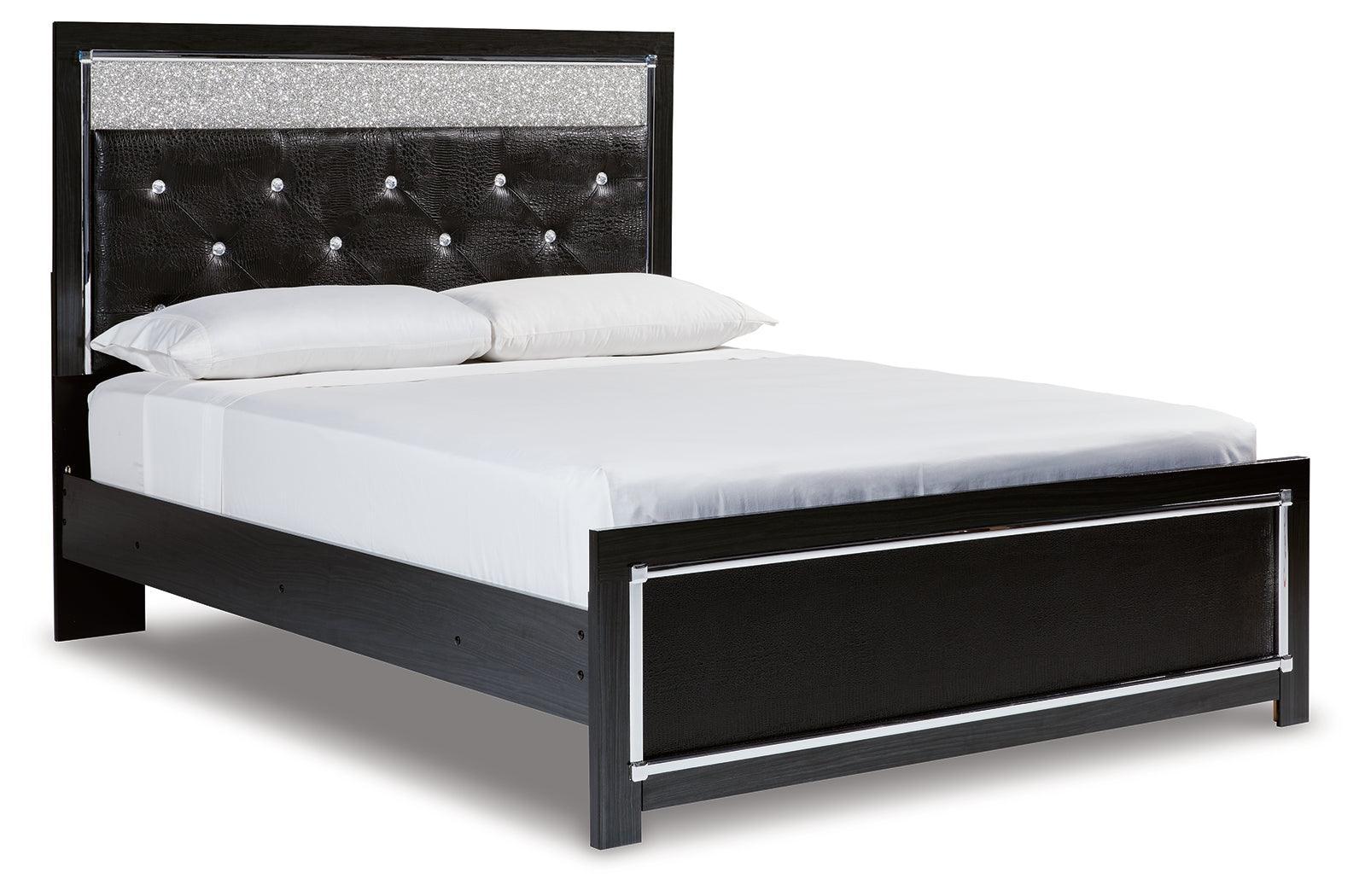 Kaydell Black Queen Upholstered Panel Bed B1420B14 - Ella Furniture