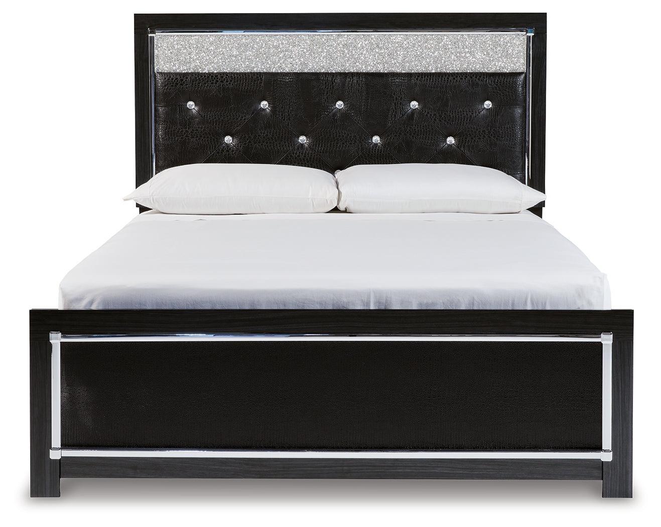 Kaydell Black Queen Upholstered Panel Bed B1420B14 - Ella Furniture