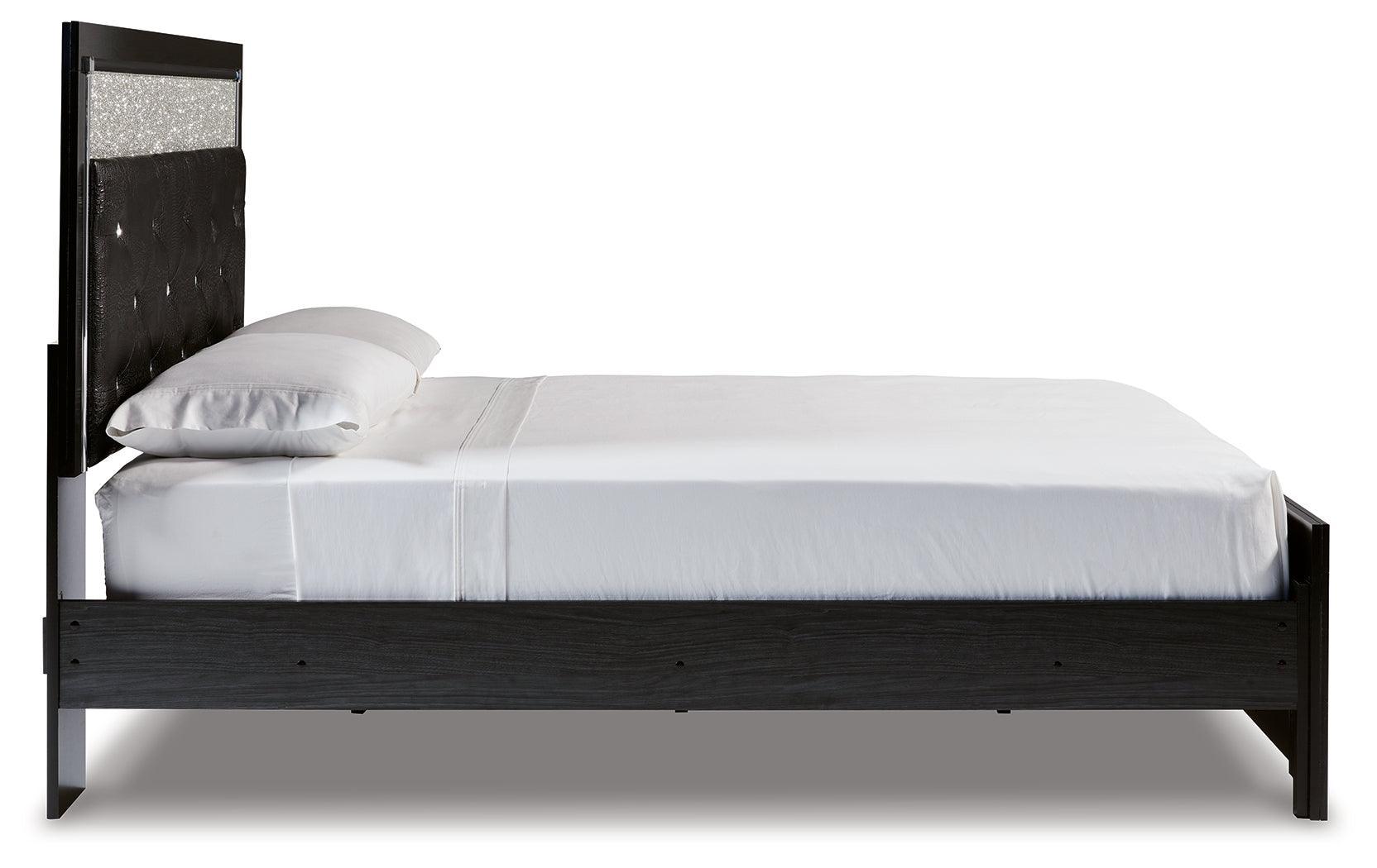 Kaydell Black Queen Upholstered Panel Bed B1420B14 - Ella Furniture