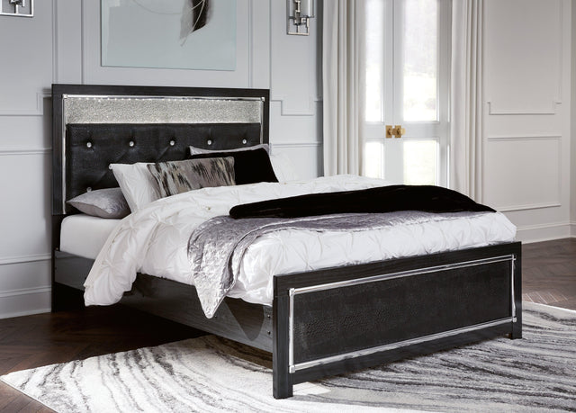 Kaydell Black Queen Upholstered Panel Bed B1420B14 - Ella Furniture