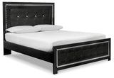 Kaydell Black Queen Upholstered Panel Bed B1420B8 - Ella Furniture