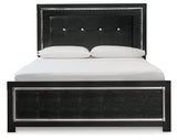 Kaydell Black Queen Upholstered Panel Bed B1420B8 - Ella Furniture