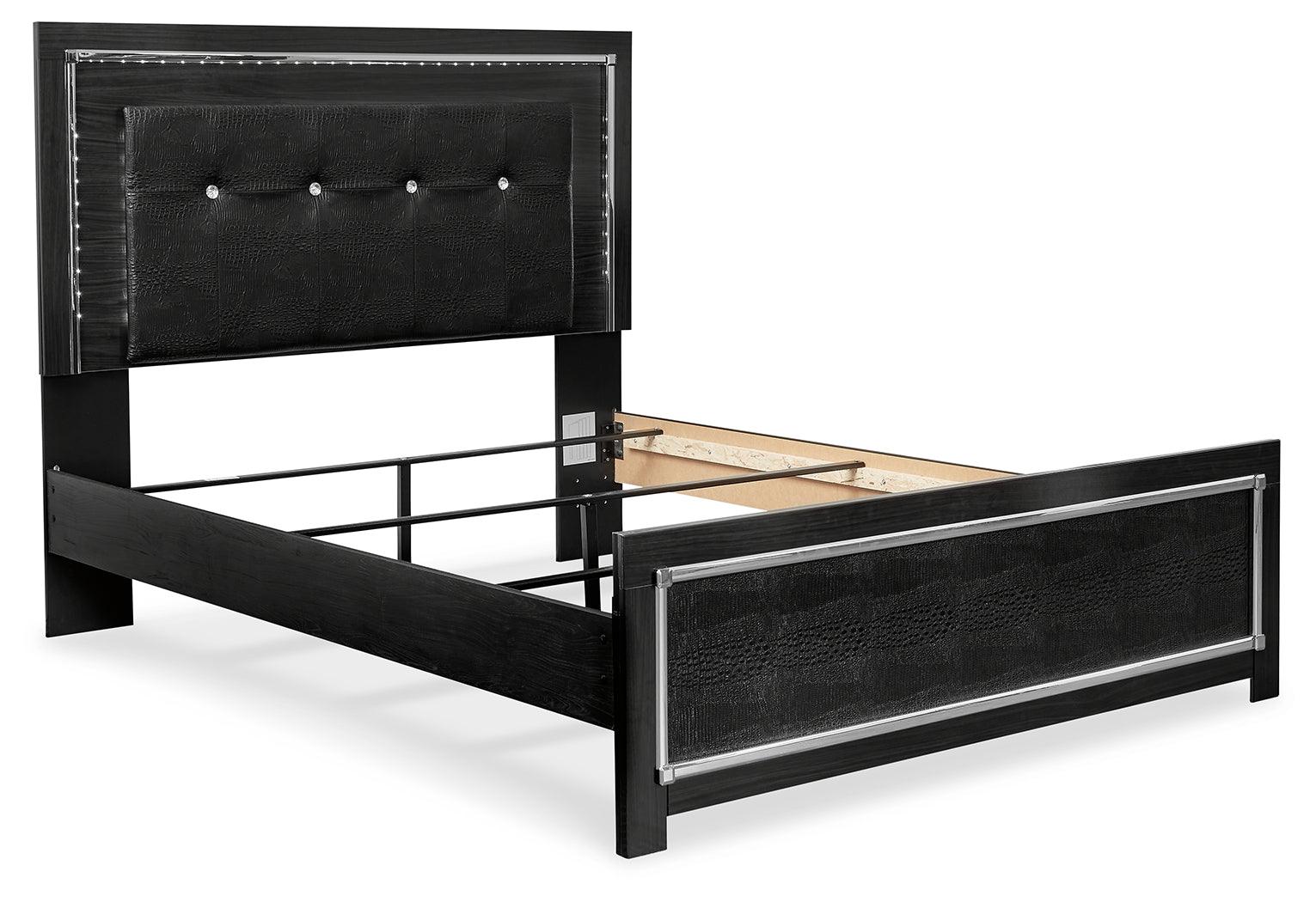 Kaydell Black Queen Upholstered Panel Bed B1420B8 - Ella Furniture