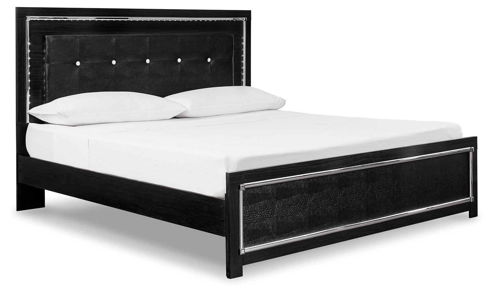 Kaydell Black King Upholstered Panel Bed B1420B13 - Ella Furniture