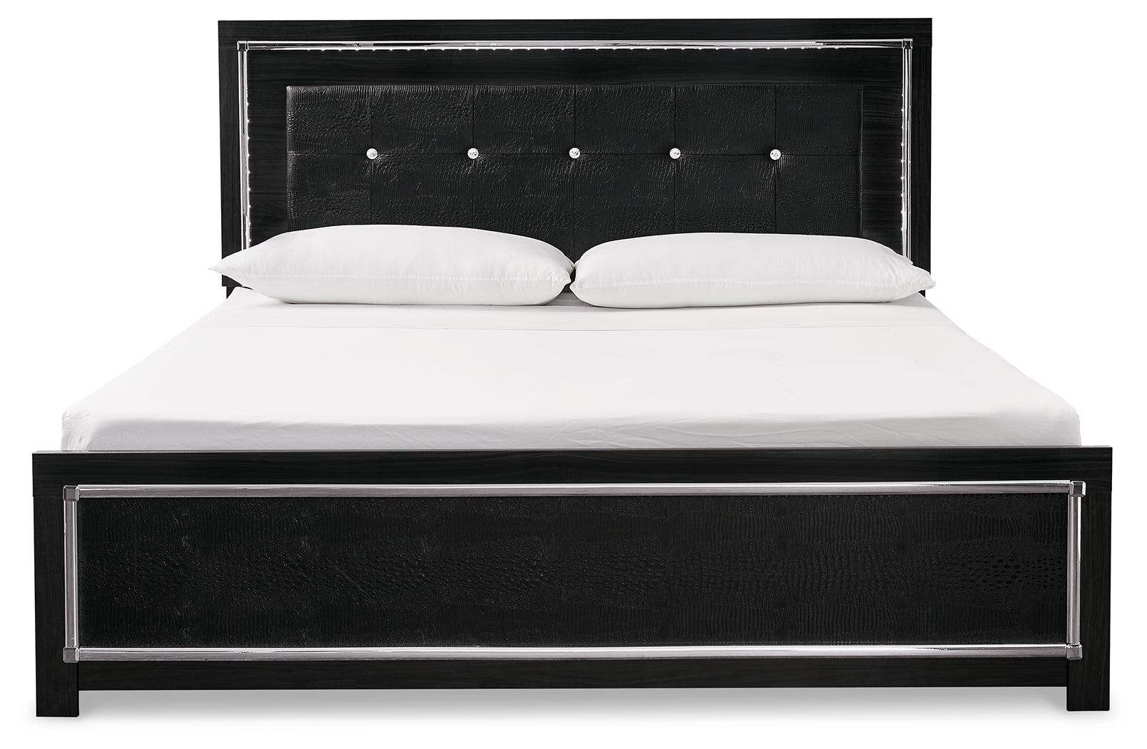 Kaydell Black King Upholstered Panel Bed B1420B13 - Ella Furniture