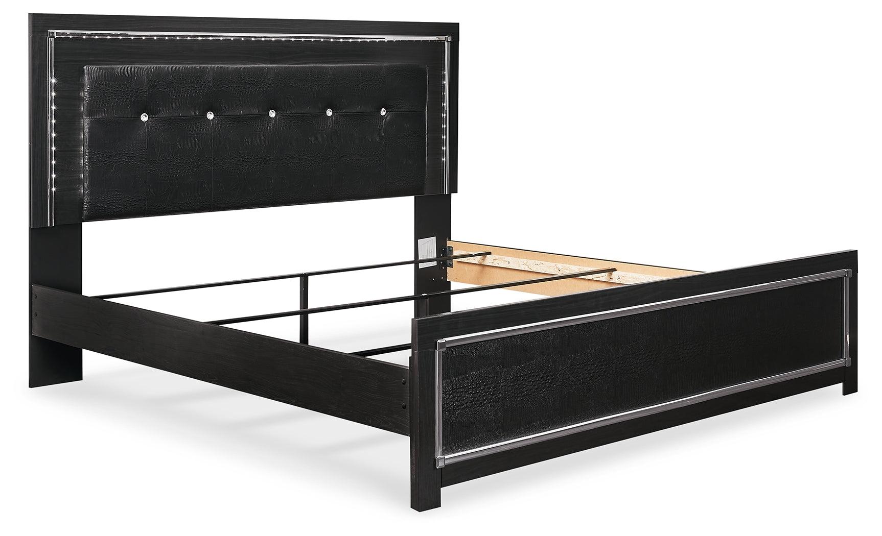 Kaydell Black King Upholstered Panel Bed B1420B13 - Ella Furniture