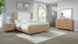Kara Natural Upholstered Panel Bedroom Set room view by Crownmark | Ella Furniture