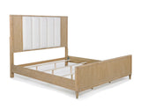 Kara Natural Upholstered Panel Bedroom Set king bed by Crownmark | Ella Furniture