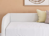 Arloster Tan/White Twin Upholstered Day Bed with Storage
