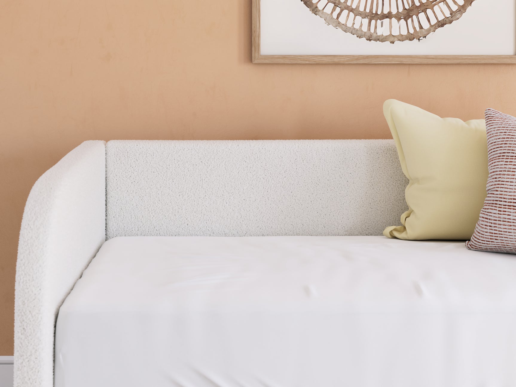 Arloster Tan/White Twin Upholstered Day Bed with Storage