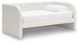 Arloster Tan/White Twin Upholstered Day Bed