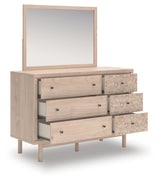 Arloster Tan Dresser and Mirror
