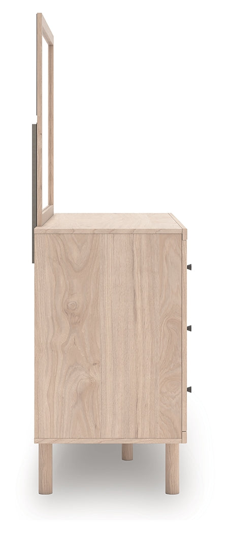 Arloster Tan Dresser and Mirror