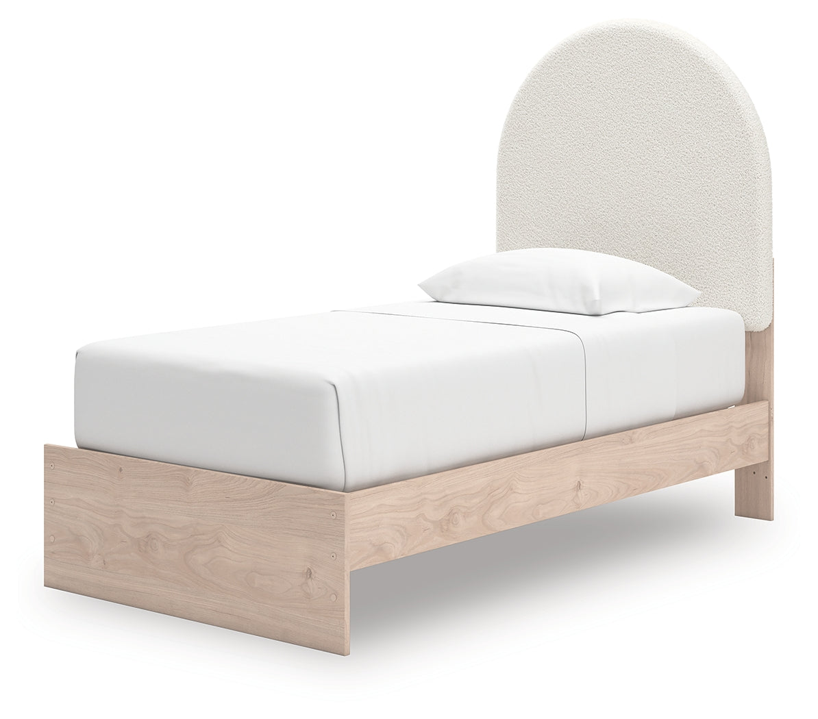 Arloster Tan/White Twin Upholstered Panel Bed with Storage
