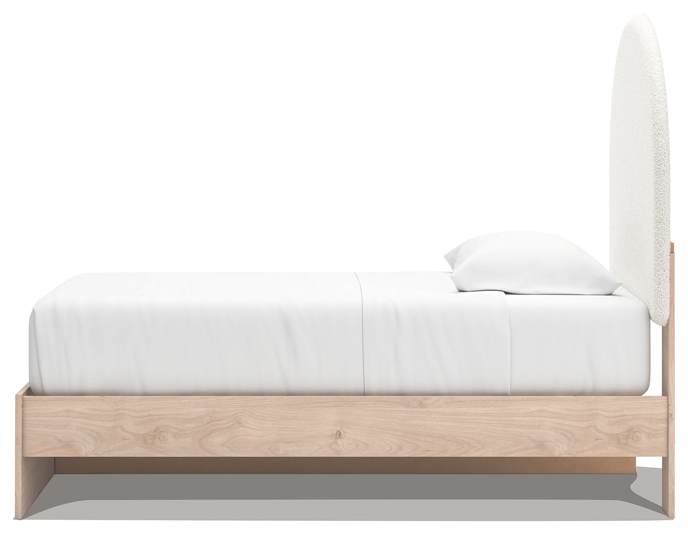 Arloster Tan/White Twin Upholstered Panel Bed with Storage