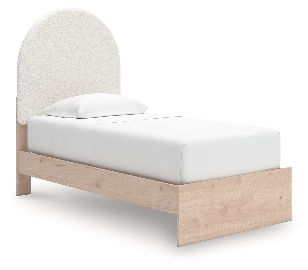 Arloster Tan/White Twin Upholstered Panel Bed