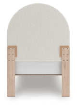 Arloster Tan/White Twin Upholstered Panel Bed