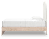 Arloster Tan/White Twin Upholstered Panel Bed