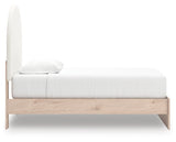 Arloster Tan/White Twin Upholstered Panel Bed